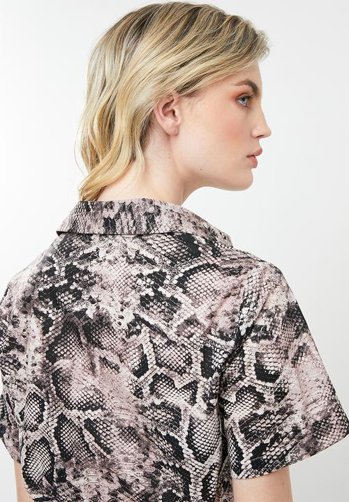 Superbalist - Collared animal print jumpsuit - neutral & black