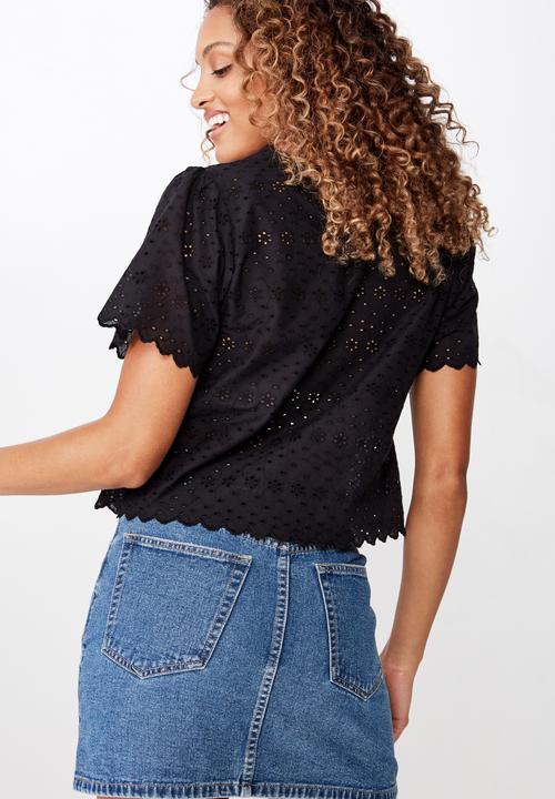 Cotton On - Billy short sleeve blouse  - black