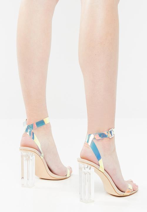 Public Desire - Alia strappy perspex high heel - neutral