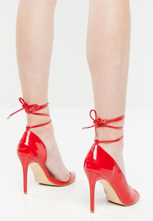 Public Desire - Bea lace up heel - red