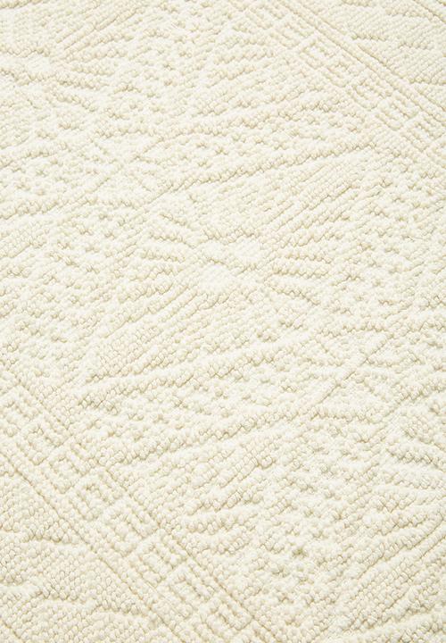 Sixth Floor - Dane woven diamond bath mat - cream