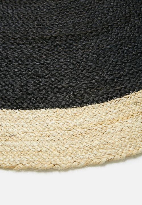 Sixth Floor - Sole jute round rug - black