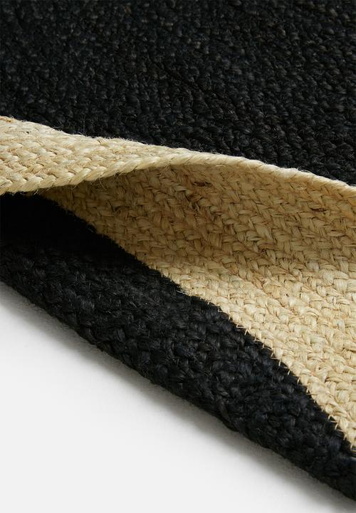 Sixth Floor - Sole jute round rug - black