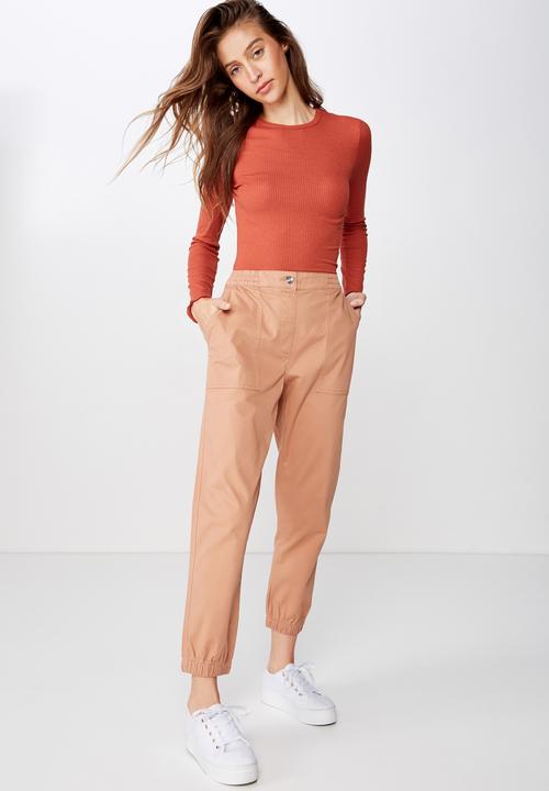 Cotton On - Mid rise cuffed chino  - tan