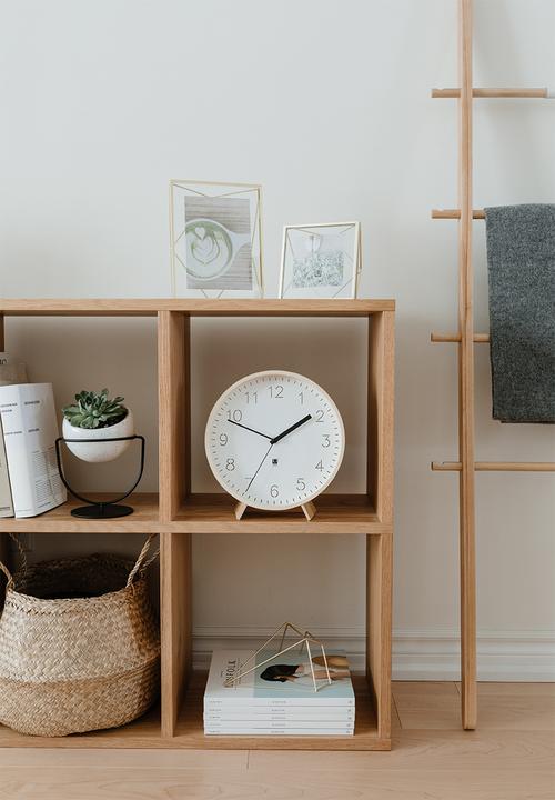 Umbra - Rimwood desk/wall clock - white & natural
