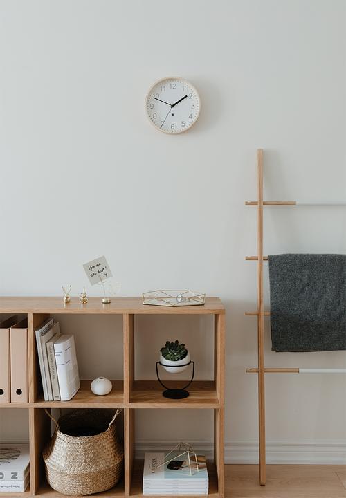 Umbra - Rimwood desk/wall clock - white & natural