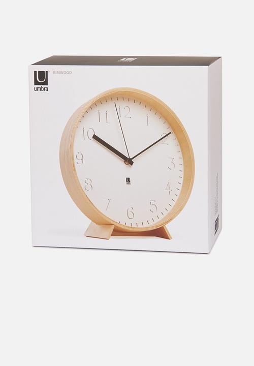 Umbra - Rimwood desk/wall clock - white & natural