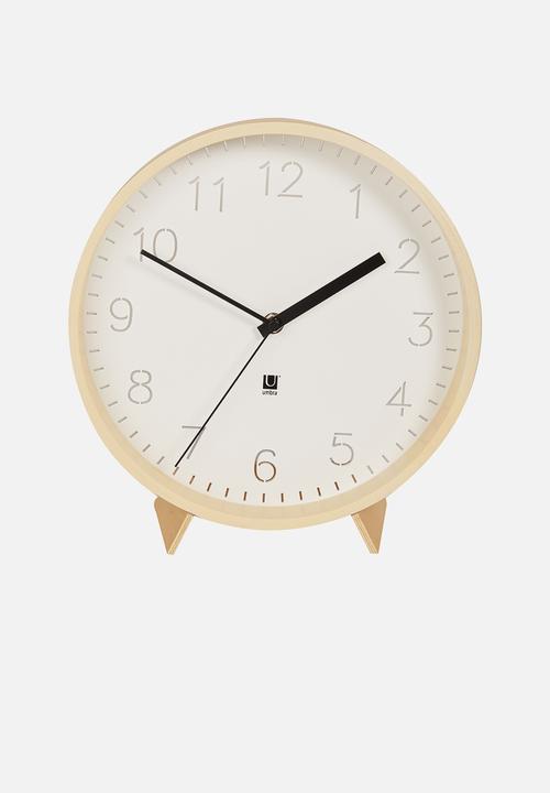 Umbra - Rimwood desk/wall clock - white & natural