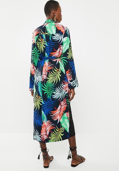 Superbalist - Longer length palm print kimono - multi