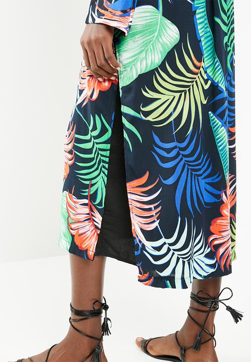 Superbalist - Longer length palm print kimono - multi