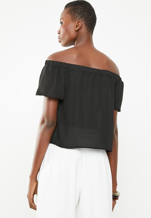 Superbalist - Off the shoulder wrap front top - black