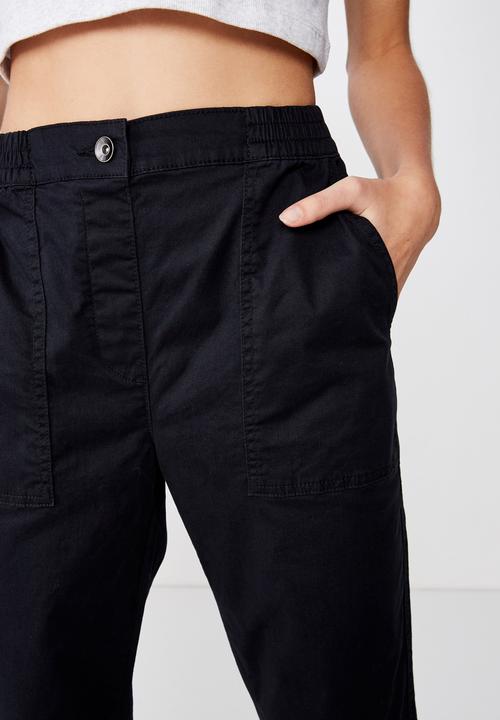 Cotton On - Mid rise cuffed chino  - black