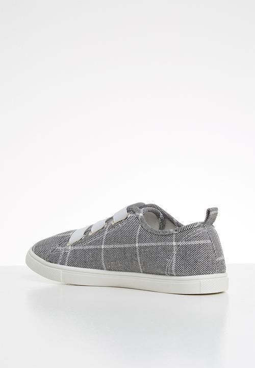 Cotton On - Canvas elastic slip on - black & white