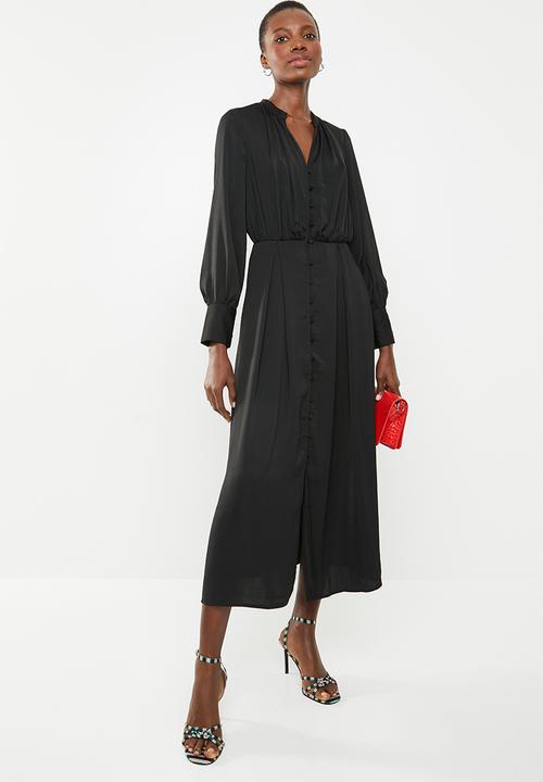 Vero Moda - Tassy long sleeve ankle dress - black