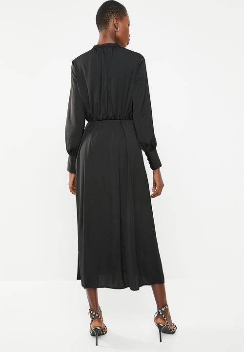 Vero Moda - Tassy long sleeve ankle dress - black