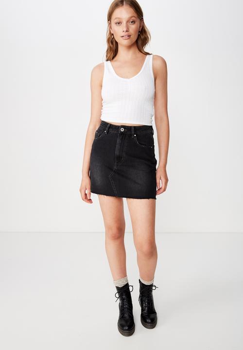 Cotton On - The classic denim skirt  - black