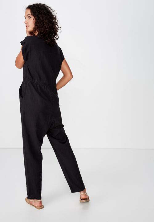 Cotton On - Woven isabella utility jumpsuit  - black