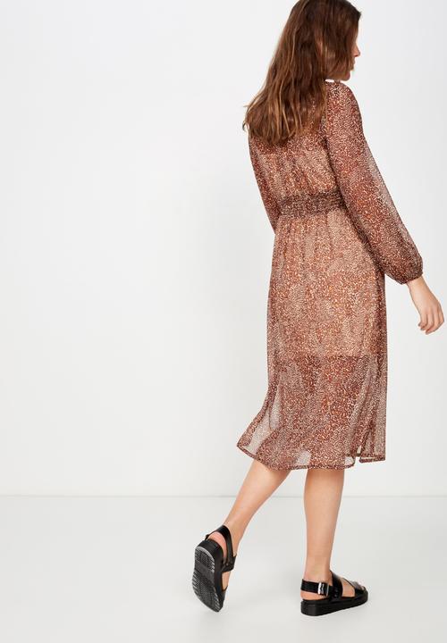 Cotton On - Woven Lillian midi dress  - pink