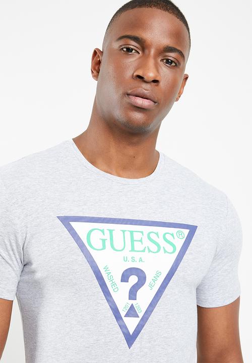 GUESS - Guess triangle rubber tee - grey