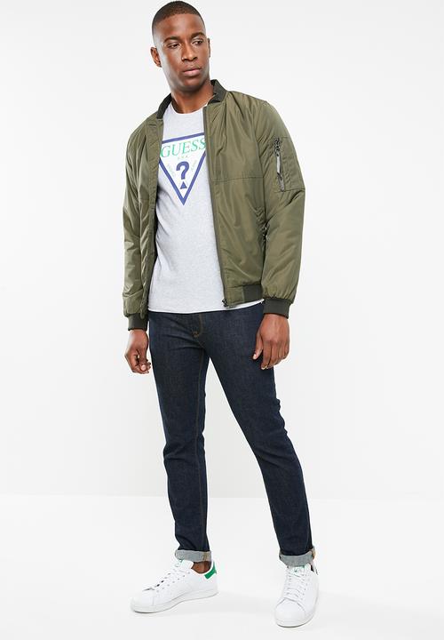 GUESS - Guess triangle rubber tee - grey