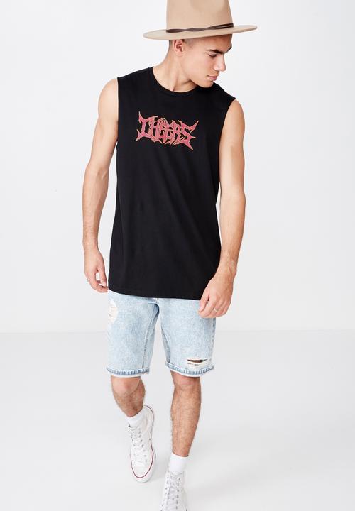 Cotton On - Tbar muscle tee - black