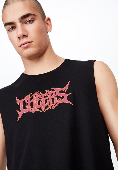 Cotton On - Tbar muscle tee - black