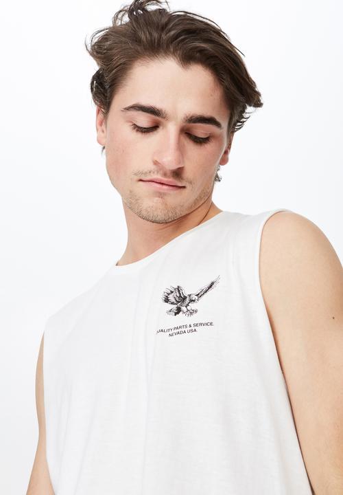 Cotton On - Tbar muscle tee - white