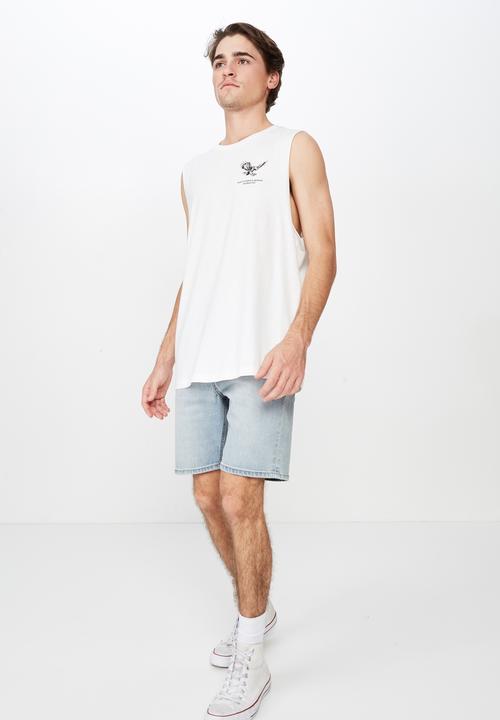 Cotton On - Tbar muscle tee - white