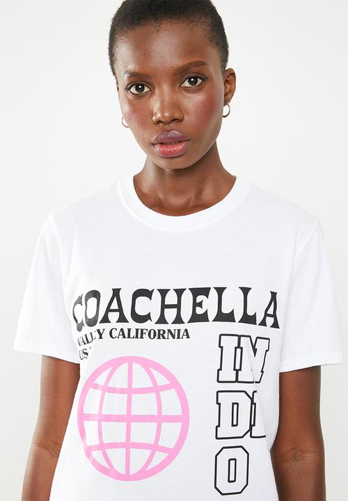 Missguided - Coachella graphic T-shirt - white
