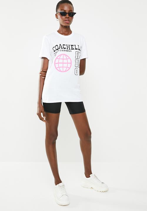 Missguided - Coachella graphic T-shirt - white