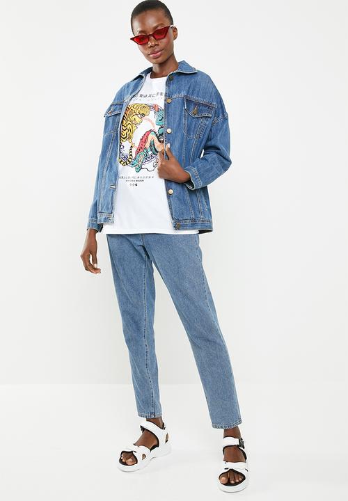 Missguided - Tiger oriental T-shirt - white