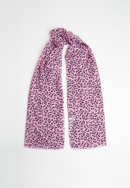 Vero Moda - Leomatic long scarf - pink & black