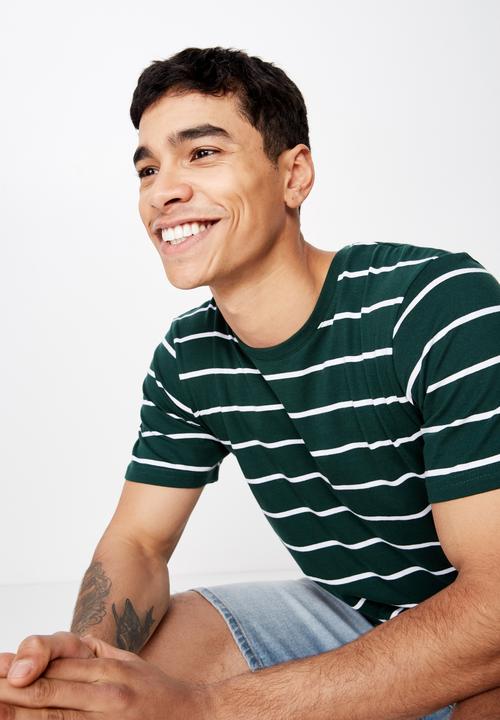 Cotton On - Tbar premium tee - green & white 