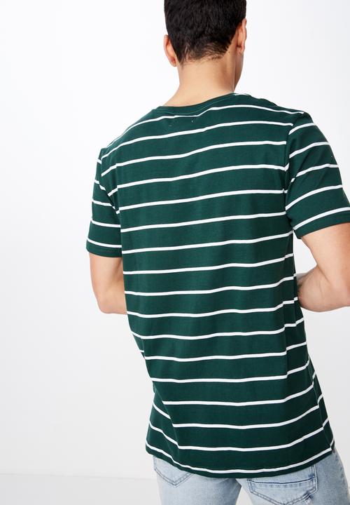 Cotton On - Tbar premium tee - green & white 