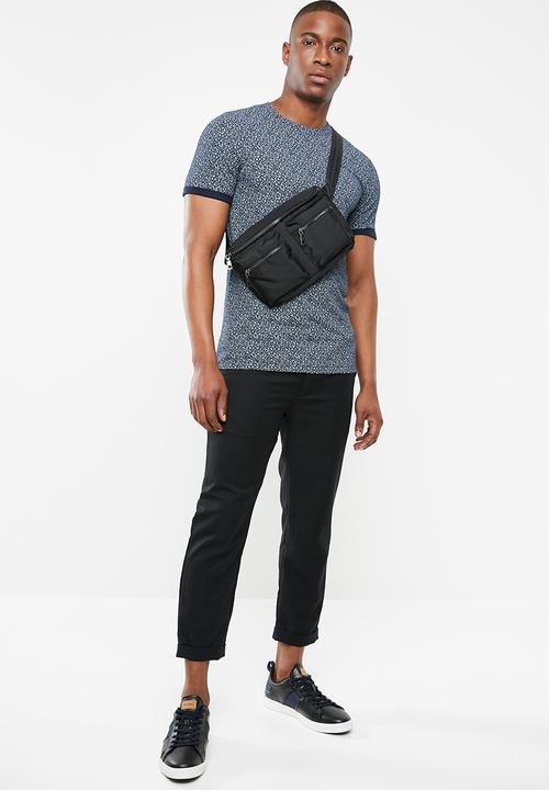 Jack & Jones - Austin short sleeve all over print tee - navy & white