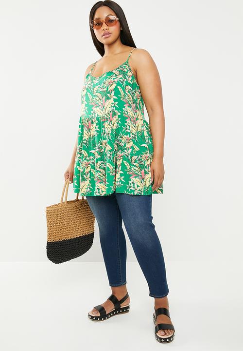 STYLE REPUBLIC PLUS - Tiered longer length cami - multi