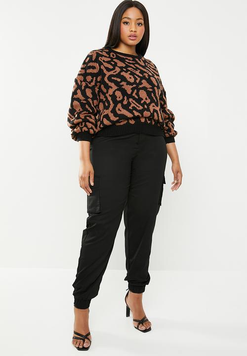 STYLE REPUBLIC PLUS - Zebra print sweater - brown & black