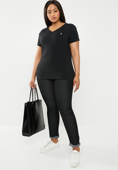 POLO - Plus kelly short sleeve stretch tee - black