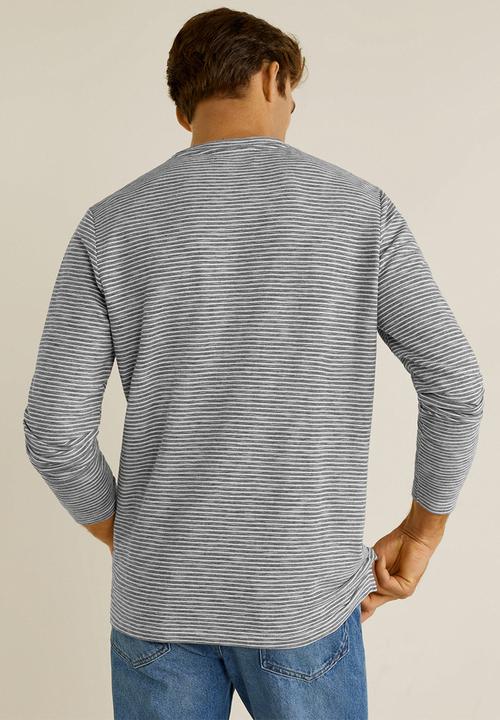 MANGO - Lineatee T-shirt - medium blue