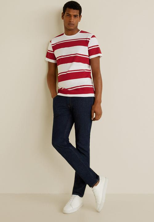MANGO - Chelsear T-shirt - red & white