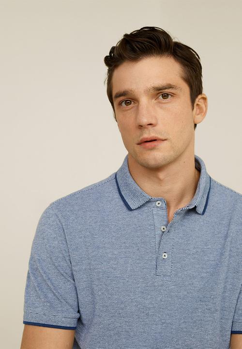 MANGO - Semi polo shirt - blue