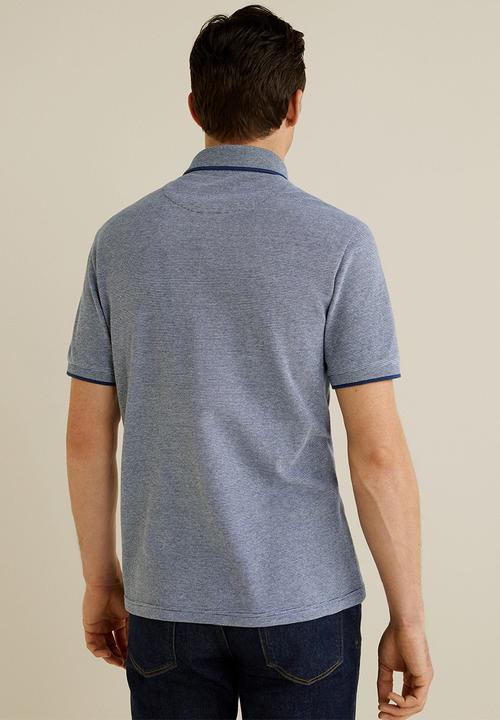 MANGO - Semi polo shirt - blue