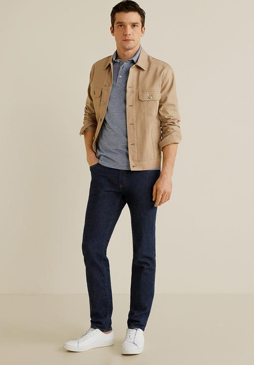 MANGO - Semi polo shirt - blue