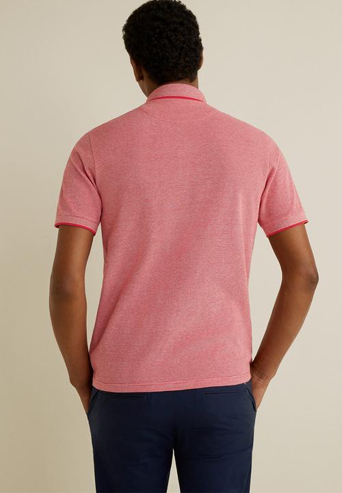 MANGO - Semi polo shirt - dark red