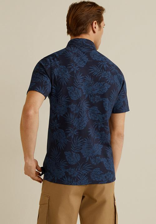 MANGO - Hojas polo shirt - navy