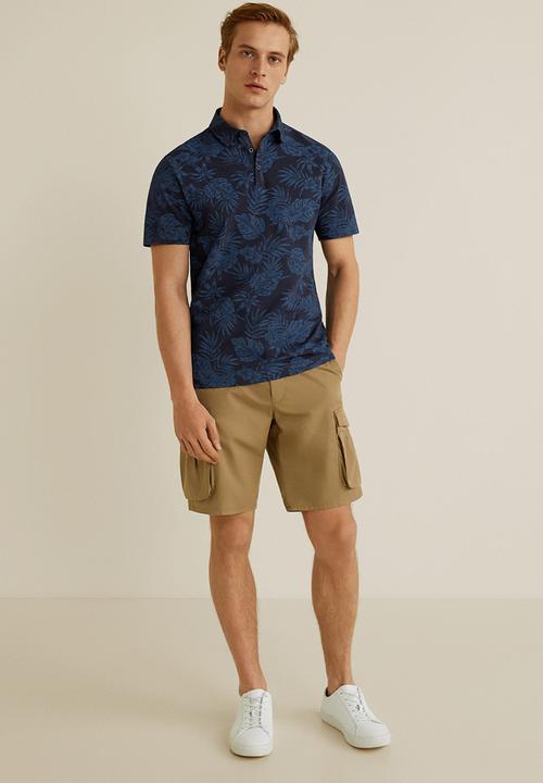 MANGO - Hojas polo shirt - navy