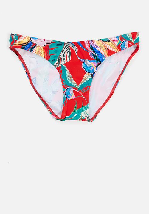 Jacqueline - Maternity Floral bikini bottom - red