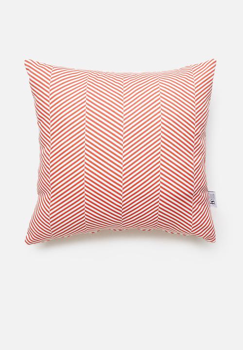 Sixth Floor - Herringbone cushion cover - coral