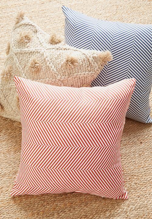 Sixth Floor - Herringbone cushion cover - coral