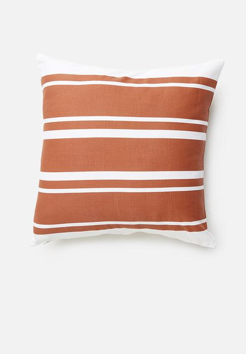 Sixth Floor - Stripe cushion cover - rust